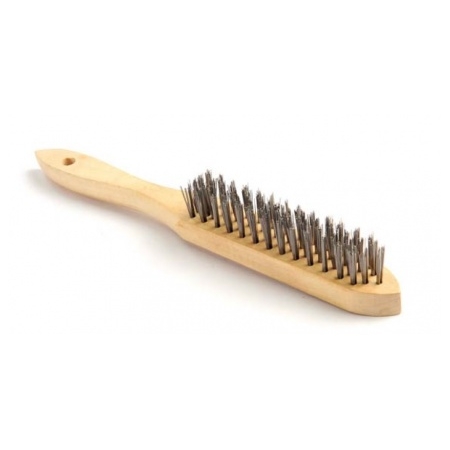 Wood brush with steel bristles