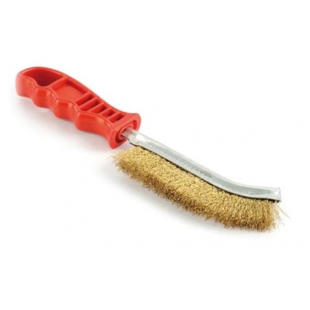 Brush with steel handle and steel/brass bristles