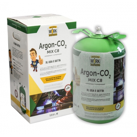 Throwaway bottle ARGON + CO² 14 liters for steel welding