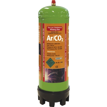 Throwaway bottle ARGON + CO² 2,2 L for steel welding