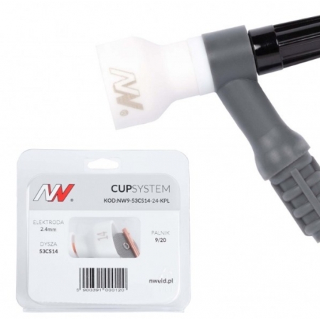 CUP 14 Gas Saver Kit for tig torch 9-20, for tungsten 2.4mm